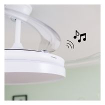Ventilador Techo Retráctil INNOVAGOODS V0103890 36W con Altavoz Bluetooth Blanco