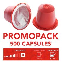 Caja almacenamiento CURVER + 500 cápsulas Expresso 500 Fortissimo