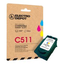 Cartucho de tinta ELECTRO DEPOT compatible CANON C511 3 colores