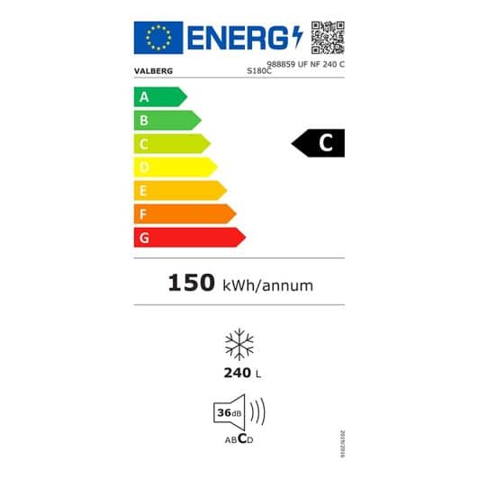 Congelador Vertical No Frost VALBERG UF NF 240 C S180