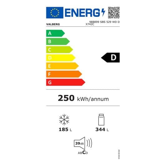 Frigorífico Americano No Frost VALBERG 344 litros Clase D X742C