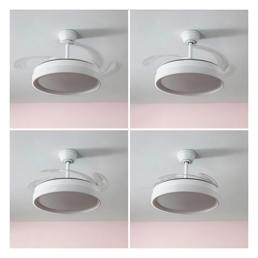 Ventilador de techo con aspas retráctiles Innovagoods - color Madera y Blanco