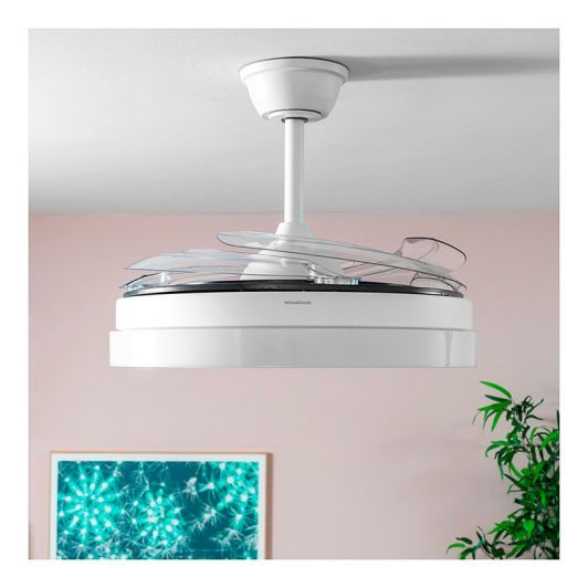 Ventilador de techo con aspas retráctiles Innovagoods - color Madera y Blanco