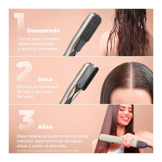Secador Plancha de pelo con aire con 2 cabezales: cepillo y concentrador Cecotec RitualCare Air Lisse 2in1 Black 