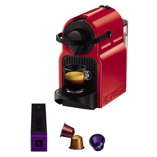 Cafetera de cápsulas KRUPS NESPRESSO Inissia XN1005 rojo + 7 cápsulas de regalo