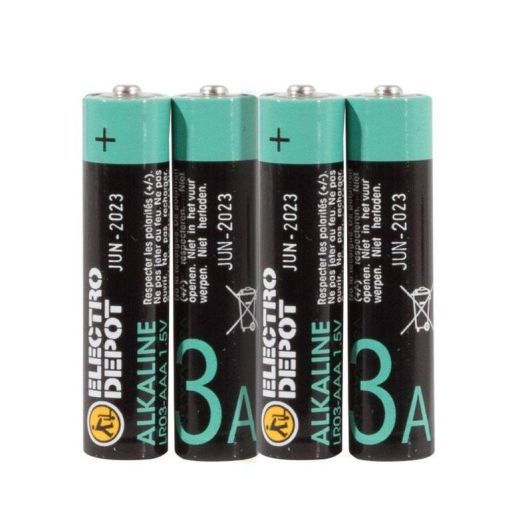 Pack pilas ELECTRO DEPOT Alkaline LR03 AAA x 4 uds