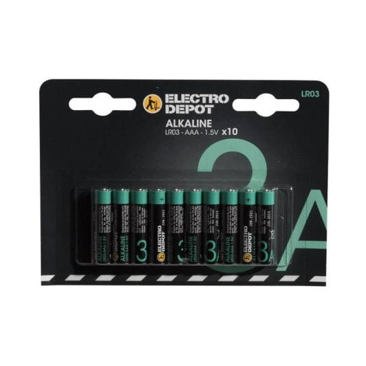 Pack pilas ELECTRO DEPOT Alkaline LR03 AAA x 10 uds