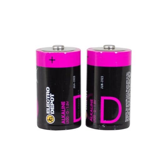 Pack pilas ELECTRO DEPOT Alkaline LR20 - D x 2 uds