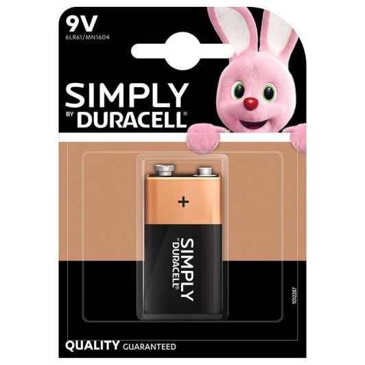 Pack pila DURACELL Simply 9V 6LR21 x 1 ud