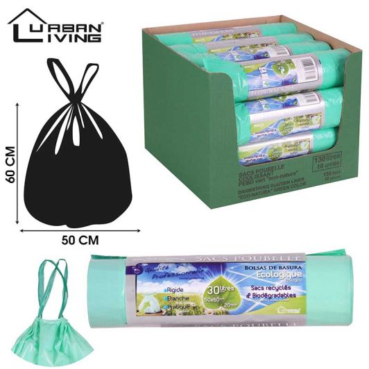 Pack 20 bolsas para basura 30L con cierre