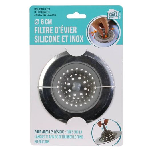 Filtro fregadero silicona y acero inox