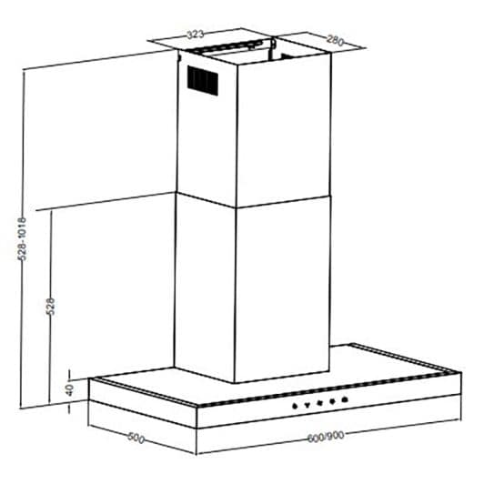 Campana decorativa box VALBERG TSH 60