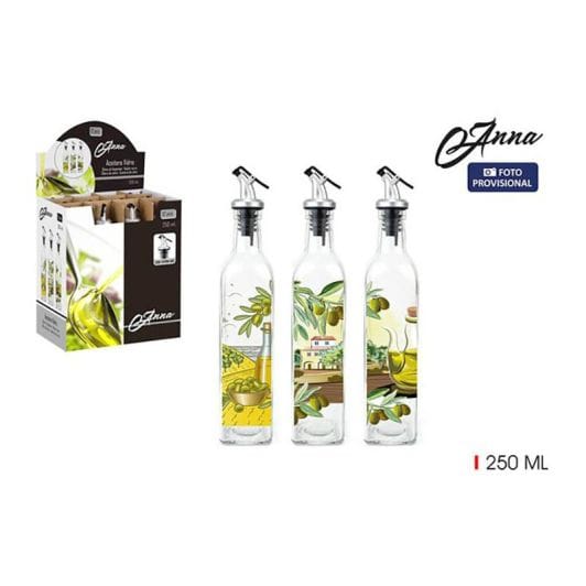 Aceitera de vidrio con tapón dosificador ANNA 250 ml