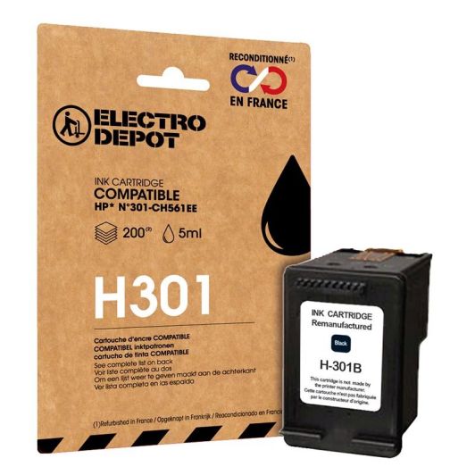 Cartucho de tinta ELECTRO DEPOT compatibele con HP H301 negro 