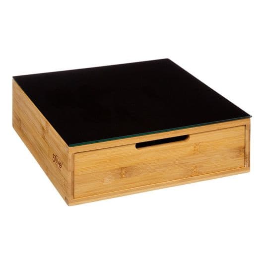 Cajonera de almacenamiento para cápsulas de café bambú/negro