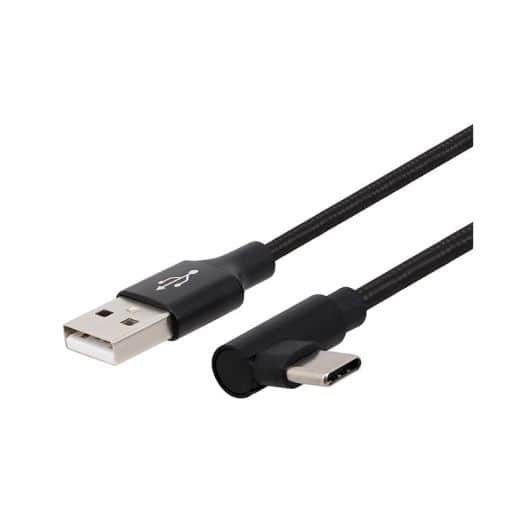 Cable  EDENWOOD USB-C Angulado 1 metro negro