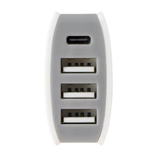 Adaptador mechero coche EDENWOOD A/C 3 USB-A y 1 USB tipo C blanco