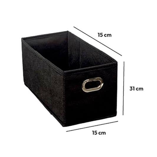 Caja de almacenamiento plegable negro 15x31cm