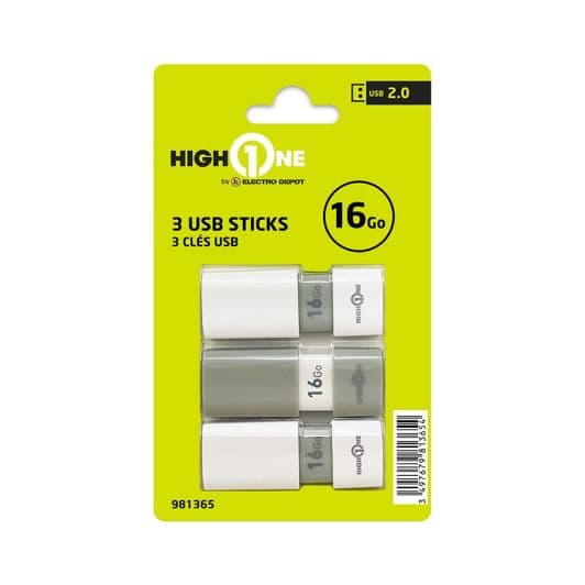 PACK HIGH ONE x3 clé USB 16Go