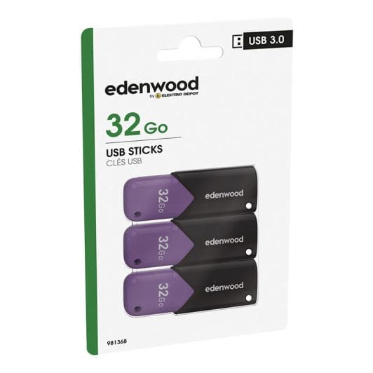 Pack de 3 Memorias USB EDENWOOD 32Gb