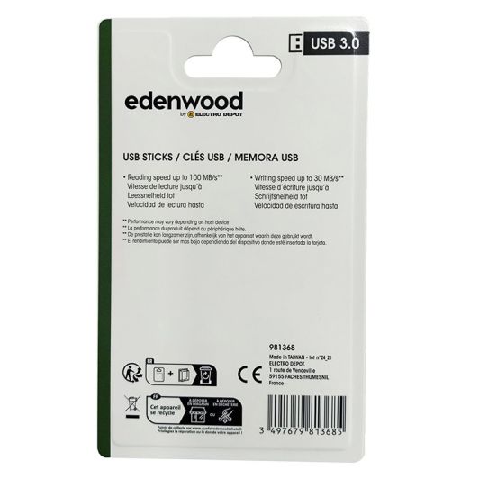 Pack de 3 Memorias USB EDENWOOD 32Gb