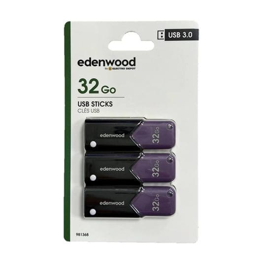 Pack de 3 Memorias USB EDENWOOD 32Gb