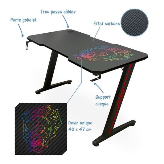 Escritorio gaming AMSTRAD DESK120Z-SKRAIN