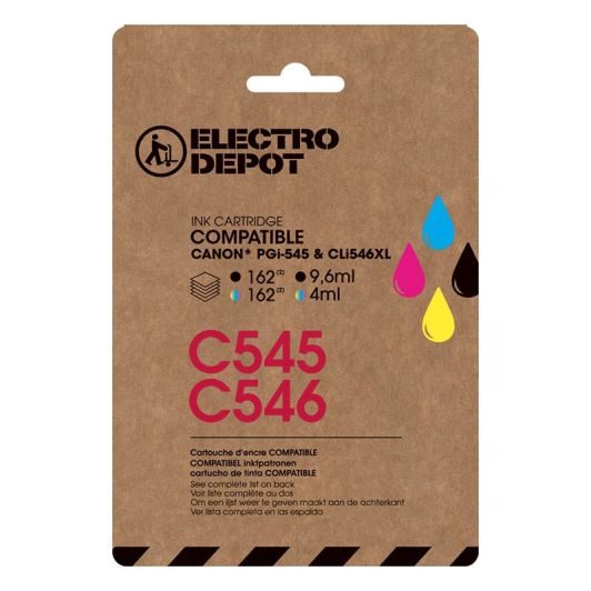 Cartucho de tinta compatible ELECTRO DEPOT Canon C 545/546 negro y colores