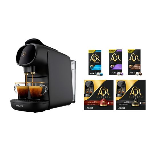 Cafetera Nespresso PHILIPS L'OR Barista LM8012/65 + 50 cápsulas