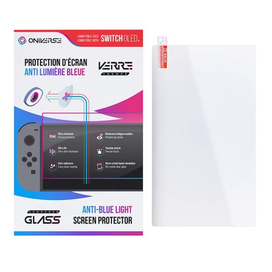 Cristal templado anti luz azul para NINTENDO Switch OLED