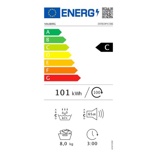 Secadora Bomba de Calor 8kg clase C VALBERG DHP 8 C S566C