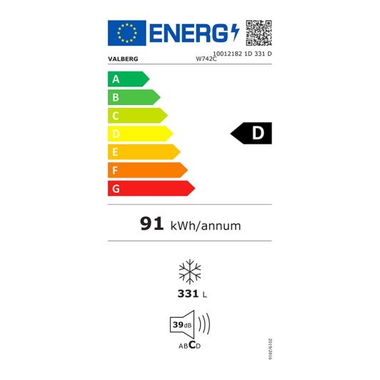 Refrigerador de 1 puerta VALBERG 1D 331 D W742C