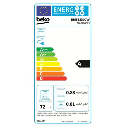 Horno integrable multifunción 72L blanco BEKO BBIE18300W