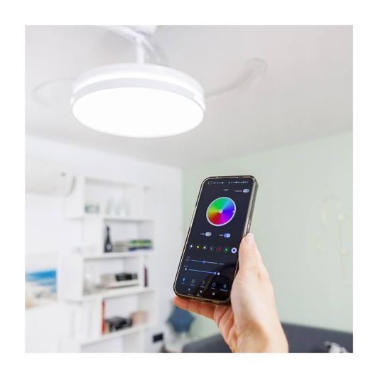  Ventilador Techo Retráctil INNOVAGOODS V0103890 36W con Altavoz Bluetooth Blanco 