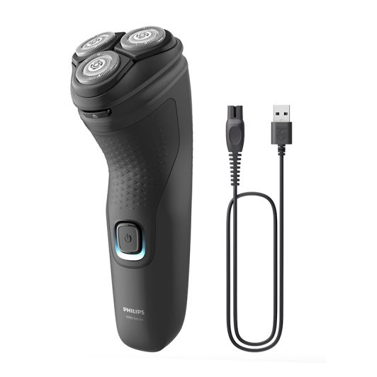 Afeitadora rotativa de barba PHILIPS Gris 40 min Autonomía Lavable Cabezal 4D S1141/00