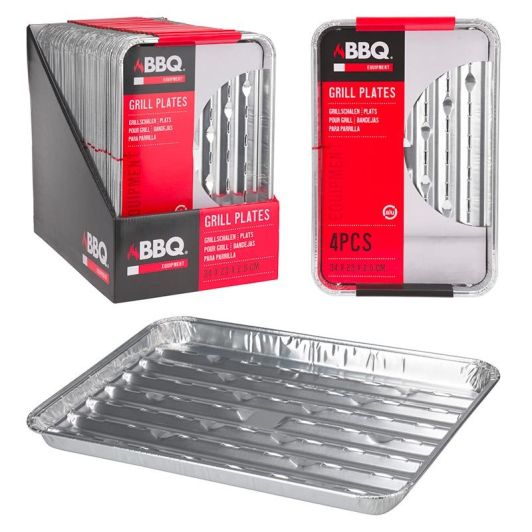 Bandejas de aluminio para barbacoa x 4 piezas