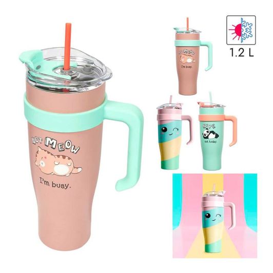 Taza grande mug XXL MIAMI KAWAII 1.2L isoterma