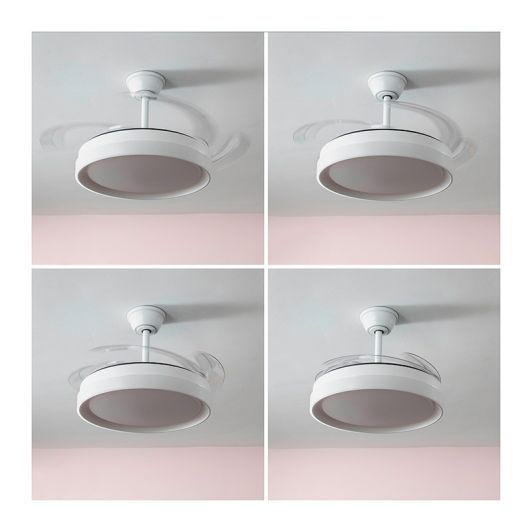 Ventilador de Techo INNOVAGOODS Aspas Retráctiles Motor DC Silencioso, color gris Plata LED 48W