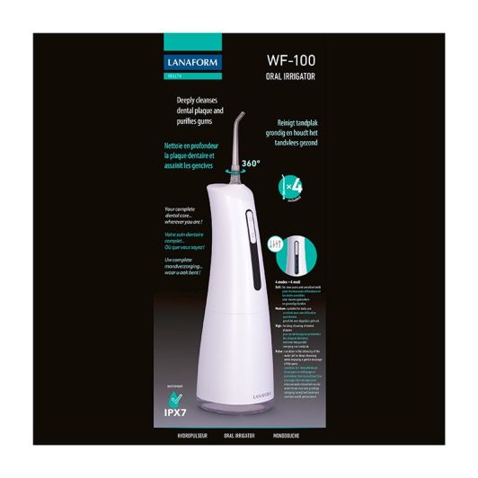 Irrigador dental y bucal LANAFORM 1200 pulsaciones/min Blanco Tanque 300ml WF-100