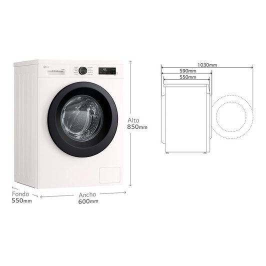 Lavadora Secadora 9kg+5kg LG W4X1095NWK Motor Direct Drive con Vapor