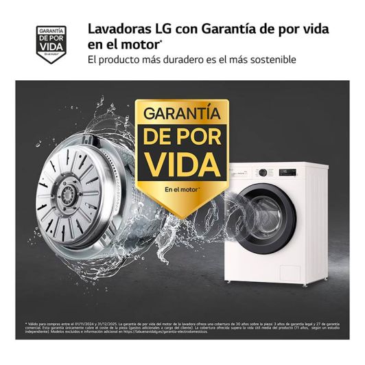 Lavadora Secadora 9kg+5kg LG W4X1095NWK Motor Direct Drive con Vapor