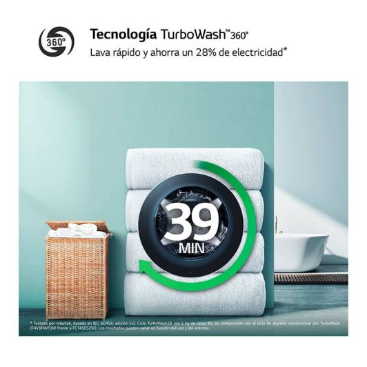 Lavadora Secadora 9kg+5kg LG W4X1095NWK Motor Direct Drive con Vapor