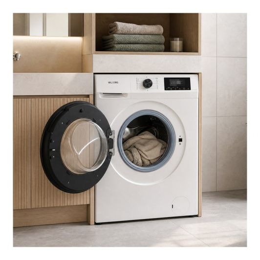 LAVADORA 8kg VALBERG 1400rpm consumo energético clase A-10% carga frontal WF 814 A-10 W180C