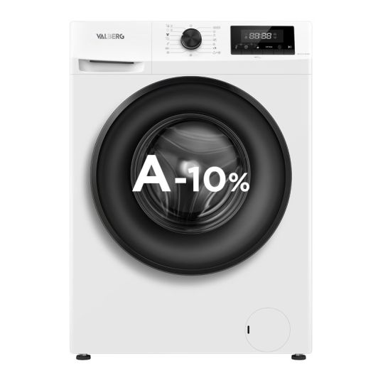 LAVADORA 8kg VALBERG 1400rpm consumo energético clase A-10% carga frontal WF 814 A-10 W180C