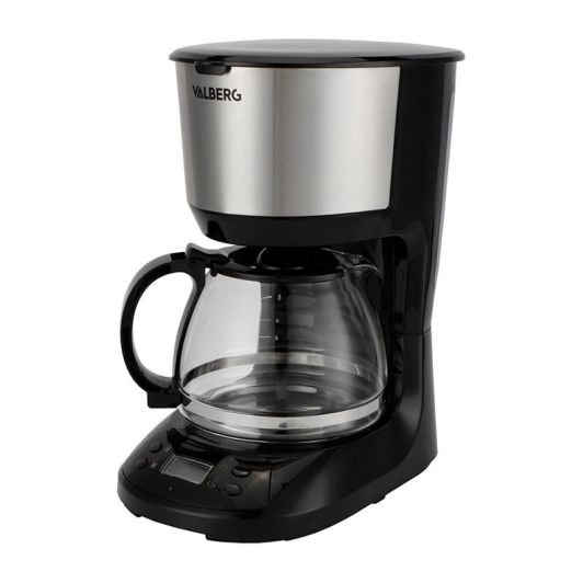 Cafetera de filtro programable , 1,25L, 10 tazas, VALBERG -PROG75B