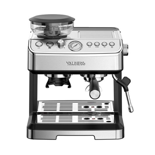 Cafetera de Café Espresso con Molinillo, 20 bares, Espumador de leche, VALBERG PUMPGRINDER