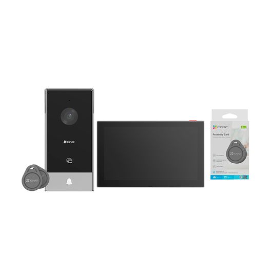 Pack videoportero conectado EZVIZ FHD HP5 con pantalla táctil + 4 tarjetas