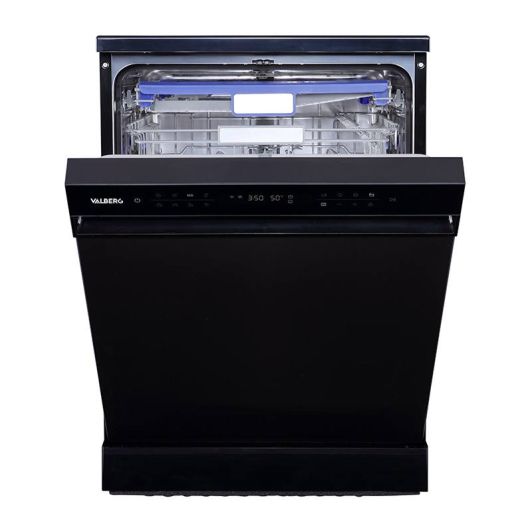Lavavajillas 60cm, 14 servicios, Apertura Automática, 3a bandeja, VALBERG 14S40 B DXAD929C V3 Negro Mate 
