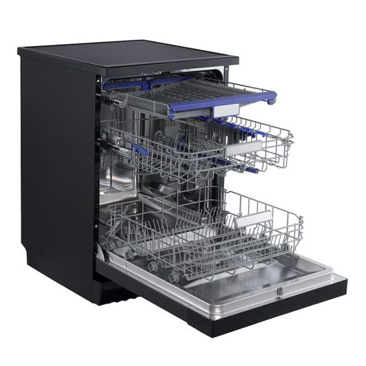 Lavavajillas 60cm, 14 servicios, Apertura Automática, 3a bandeja, VALBERG 14S40 B DXAD929C V3 Negro Mate 