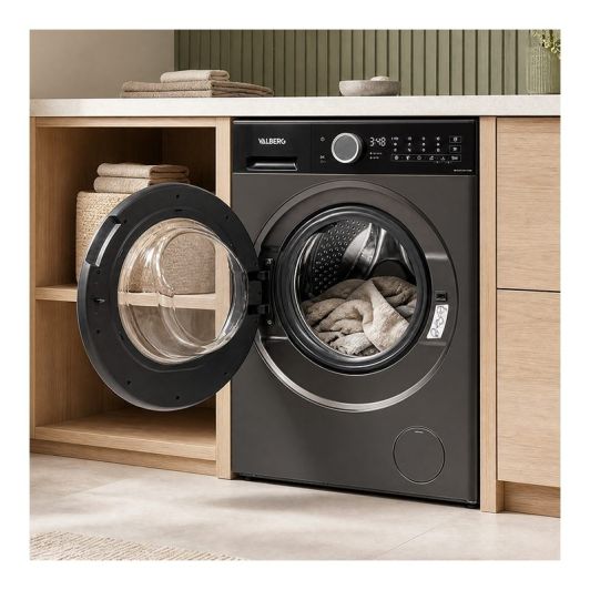 Lavadora 8kg 1400rpm Clase A -30% VALBERG Gris Carga Frontal WF 814 A-30 F S566C